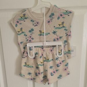 Grayson Mini 2 Pc Tropical Print Baby Outfit, Shorts & Top 12M NWT